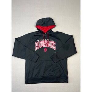 University Of Arkansas Razorbacks‎ Hoodie Mens L Black Champion Sweatshirt